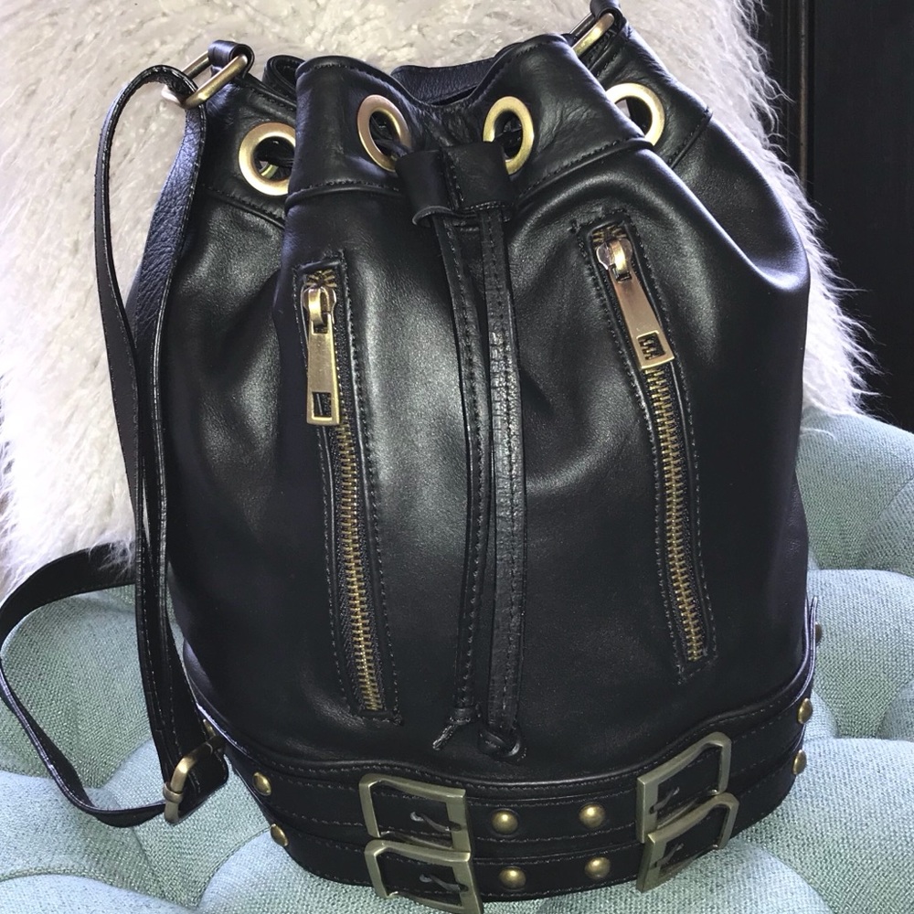 Leather Bucket Bag-unique leather jacket look